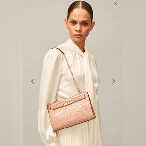 🔥NWT_Tory Burch Lee Radziwill Shoulder Bag. Devon Sand
